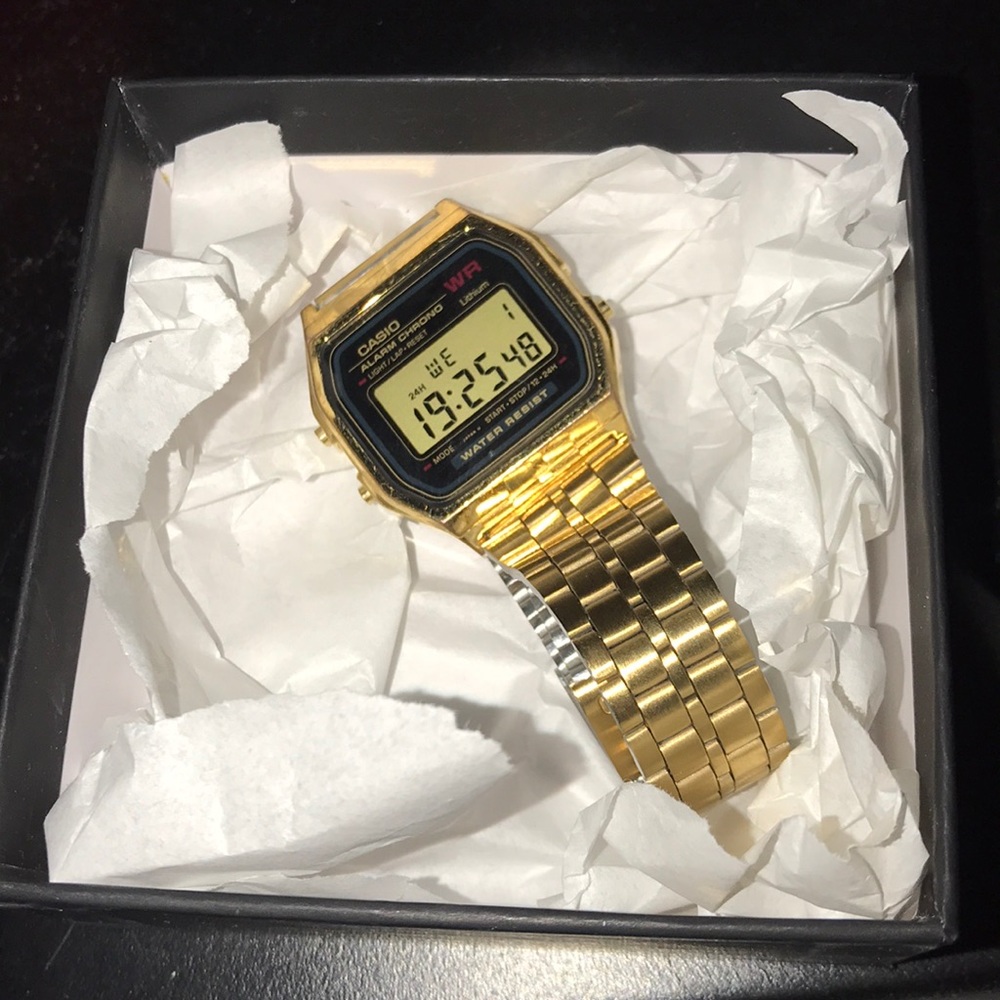 Casio Men's  Vintage Gold-Tone Bracelet Watch